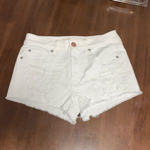 AE white jean shorts